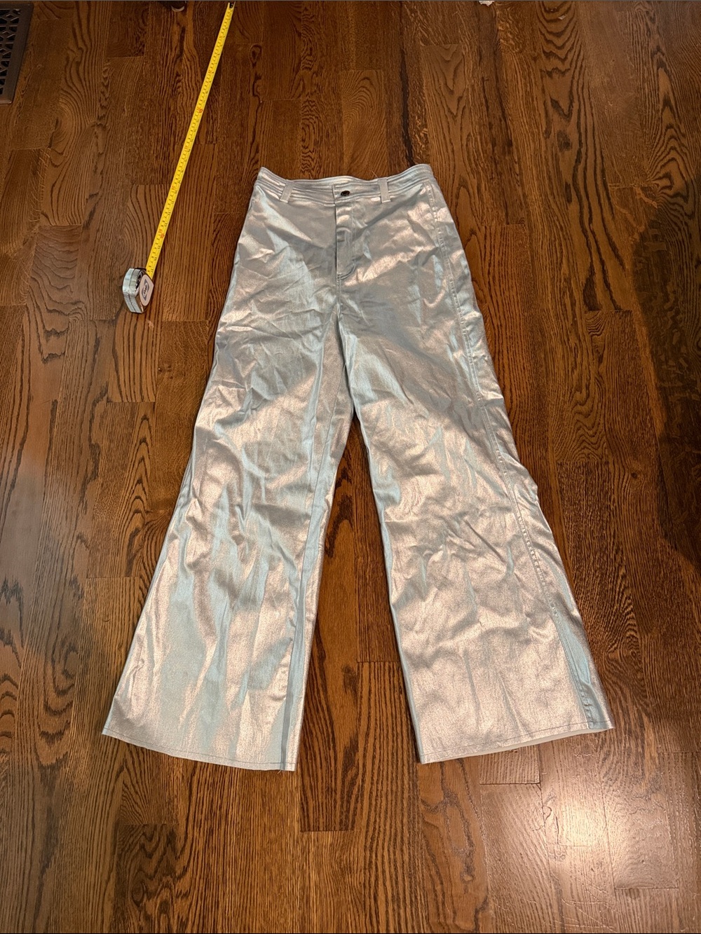 Anniewear Metallic Silver Wide-Leg Pants medium